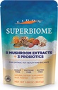 Eidon SuperBiome, Sēņu probiotikas pūderis Blend, Gut Balance, Microbiome Veselības Papildinājums ar Organic Reishi, Chaga, Lion's Mane, Cordyceps, Turcija Aste, Šitake, Maitake, Phelinus, 30 Kalpo