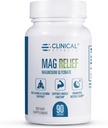 Klīniskā ietekme Mag Relief Magnija Papildinājums - 275mg Pure Magnija Glicināt Kapsulas - 90 Magnija Kapsulas - Kvalitāte Magnijs Krampja aizsardzībai, Kaulu, Muskuļu un Nervu atbalsts - ASV Ražots