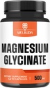 Magnija glicināts Papildinājums ar 20% Attīrīts - 500mg smadzeņu veselībai, kaulu veselībai, enerģijas ražošanai, ērtam garastāvoklim un muskuļiem - 90 kapsulas - Nodrošina 100mg Elementālu magniju