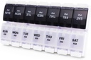 Lielas Pill kastes un organizētājs 2 reizes dienā, MOLN HYMY 7 Day AM PM Pill Case, 14 Iedalījumi Pill Dispenser turēt Big Vitamīnu piedevas Zivju eļļa (melns + balts)