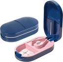 Compact Pill Cutter precīzai griešanai, Pill Cutter sadalītājs, Portatīvs Pill sadalītājs mazām tabletēm, Vitamīni un ikdienas lietošanai (zils)