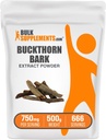 BulkSupplements.com Buckthorn Bark Extract Powder - Buckthorn Bark Powder, Herbal Papildinājums - Vegan & Gluten Free, 750mg per Serving, 500g (1.1 mārciņas) (1. iepakojums)