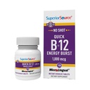 Superior Source NO Shot Quick Energy Burst B-12 1 000 mcg - Premium nervu sistēmas atbalsta papildinājums - bez GMO un lipekļa - 100 MicroLingual Instant Dissolve tabletes