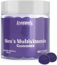 Droppels Vīriešu multivitamīnu Gumijas ar Folijskābi, Vitamīni A, D, C, E, K, B6, B12, Biotin & More - - Vegāns, Non-GMO un pectin-BlackBerry Flavor, 60 Count