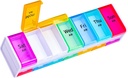 White Extra Large Pill organizators 2 reizes dienā, XXL Pill Box 7 diena, Big Weekly Pill Box organizators, milzīgs AM PM Pill Case, Giant Daily Pill Container ar 14 XL nodalījumu visiem Meds (Double-Sided)