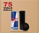 W Galerija 75 Black 60 Dram Reversible Cap - Gaisa necaurlaidīgs Smell Proof Flakoni - Plastic Medical Grade Receptes Pudeles tablešu Herbs Ziedu papildinājumiem, Bulk Pack, nav stikla Jars