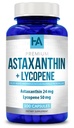 Astaksantīna un likopēna papildterapija -- Lycopene 50 mg Plus Astaksantīns 24 mg Karotenoīdi Papildinājums miecošai ādas kopšanai Redzes un sirds veselības atbalsts -- Vegan & Non-GMO (100 Veggie kapsulas)