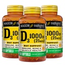 D3 vitamīns 25 μg (1000 SV), kaulu un imūnās sistēmas atbalsts no zivju aknu eļļas, 60 softgeli (3. iepakojums)