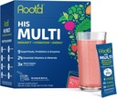 Root'd Multivitamīnu pulveris ar 3X Elektrolīti vīriešiem - 24 Vitamīni un minerālvielas, 3X Elektrolīti, 9 Organiskie superpārtikas, probiotikas un enzīmi, bezcukura multivitamīni un hidratācija