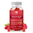 400mg magnija Glycinate Gumijas ar 200mg magnija malātu, vitamīns D, B6 un CoQ10, magnija Glycinate papildinājums relaksācijas un izgulsnēšanās, bez cukura, aveņu Flavor - 60 Gumijas