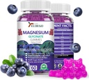Magnija gumijas 600mg uz vienu Kalpošanas-Magnija Glicināt 400mg un Magnija Malāts 200mg, Extra K2 & D3, Augsta Absorbcija Magnija Papildinājums miegam, Stress Relief, Nerve Support, Vairogenes (60 CT)