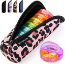 Yaklim Pill organizētājs 1 reizes dienā, Ultralight Travel Pill Box, Weekly Pill Konteineri 7 diena ar portatīvo vitamīnu zivju eļļas papildinājums