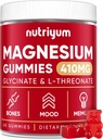 Magnijs Glicerīns Gumijas pieaugušajiem un bērniem - 410mg Elemental Magnija L-Threonate Košļājamo kaulu un atmiņas atbalsts, Calm Mood - 2 Mēnešu Piedāvājums Magnija Gumijas Pielikums Complex - 60 gab.