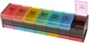 Extra Large Weekly Pill organizators, GrnPeak Jumbo 7 dienu vitamīnu organizators 2 reizes dienā, lai tur zāles, Cod aknu eļļu un piedevas