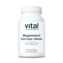 Vitāli Nutrients Magnija glicināts + Malāts 120mg Vegan Magnija Papildinājums sievietēm un vīriešiem -- Muskuļi, Sirds, Kaulu Atbalsts * - Veicināt Relaksāciju -- Gluten, Piens un Sojas bez 100 kapsulas