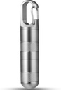 TISUR Neliels Titāna Pillu Kaste, Keychain Pill Holder Travel Pill Box Konteiners, Portable Pill Organizators Ūdens necaurlaidīgs Metāla Pillu Kase Pudele (Gray Titanium Medium - 2,16 collas)