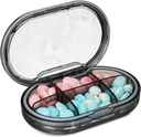 Portatīvās medicīnas ietvars Kompakts Pills Organizators ar vairākiem iecirkņiem ceļošanai Viegls dizains Hermetizēta aizsardzība Stilīgs ūdens Ripple Izskats ikdienas lietošanai un juvelierizstrādājumu uzglabāšanai