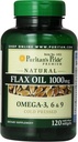 Puritan's Pride Premium Dabīgā Linu eļļa 1000 mg Omega-3, 6 un 9 Auksti presēta, 120 softgeli