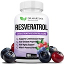 Extra Strength Resveratrol 1568mg - 180 Kapsulas - 3 Mēneši Piedāvājums -- Antioksidants Papildinājums -- Natural Trans-Resveratrol Tabletes -- Anti-Aging, sirds veselība, Imūnās sistēmas un smadzeņu funkcijas