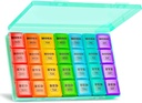 XL Large Weekly Pill organizators 4 Reizi dienā, 7 dienu Pill kastes un organizētājs AM PM, Lieli iedalījumi Pill Case, Mēneša Medikamentu organizators 28 dienas Dispenser zivju eļļas