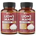 Zolotus 2 Iepakojumi 90 Kapsulas Lauvas Manē Sēņu Papildinājums, 6 mēnešu Piedāvājums ar Cordeyceps, Reishi, Ashwagandha, Focus, Atmiņas un smadzeņu atbalsta papildinājums, Imūnais atbalsts, Enerģijas tabletes