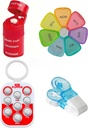 Ultimate zāļu aksesuāri Bandle – Pill Popper Tracker, 4-in-1 Pill Cutter & Grinder, Easy Pill Remoper, un Extra-liels Weekly Pill organizators – ideāls senioriem un aprūpētājiem