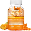 Magnijs Glicināt Gumies 1000mg, Augsta Absorbcija Bez Cukura Magnija Kālija Papildinājums Relaksācija, Stress Relief, un Miega Atbalsts pieaugušajiem un bērniem - 90 Orange Gumies