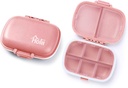 Holii 2PS 8 Iedalījumi Travel Pill organizētājs, Pocket Pharmacy Purse Daily Pill Box Portable Medicine Organizators Vitamīna turētājs Konteiners (gaiši rozā)