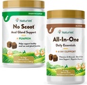 NaturVet All-in-One Suņu Papildinājums - locītavu atbalstam, gremošanas, ādas, apvalku aprūpei – 120 Soft Chews & No Scoot suņiem - 120 Soft Chews - Atbalsta veselīgu Anal Gland & Bowel funkcijas