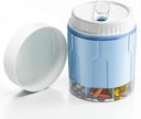 Large Pill organizētājs, Daily Pill Dispenser Pudeles ar 7 lieliem iecirkņiem, Jumbo Pill kaste, Pill uzglabāšanas tvertne vitamīnu, zivju eļļa, medicīnas papildinājums, Easy Turn Lid ar pievienotu etiķeti, Blue