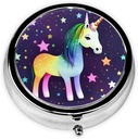 Pillu kaste, mazās tabletes kaste Purse & Pocket, kute Medicine Organizators Travel Pillbox, Portable Pill konteinera turētājs turēt vitamīnus, zāles, zivju eļļa un piedevas,viens-Horse Star