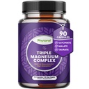 Ļoti spēcīgas magnija kompleksās kapsulas - trīskāršs magnija maisījums ar Taurāta glicinātu un malātu - 400 mg papildinājums Atbalsta Relaksāciju un vispārējo labsajūtu Ne-GMO Vegan 90 kapsulas