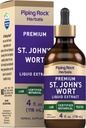Piping rock divšķautņu asinszāle Tincture Drops - 4 Fl Oz - - Premium šķidrā augu ekstrakts - Hypericum perforatum - veģetārietis, bez alkohola, bez GMO, bez lipekļa piedevas