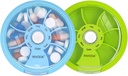 INVODA Weekly Pill organizators 7 iecirknis Rotācijas Pill kaste ikdienas medikamentiem un vitamīniem - Portable Travel Pill Case Zivju eļļas bagātinātāji Vitamīnu organizators (Green+Blue)