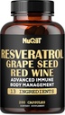 Trans Resveratrol Papildinājums ar sarkanvīna ekstraktu, Imūnās un ķermeņa vadības komplekss - Echinacea, Ķiploki Bulb, Berberine HCI, Milk Thattle & More - 200 kapsulas 100 Servējumiem