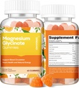 60 Skaitīt Magnija Glicināt Gumies 400mg w/Ashwagandha Papildinājums - Bezcukura Cinka Magnija Glicināt Papildinājums Ashwagandha Gummes pieaugušajiem