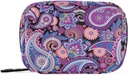 Naanle Traditional Paisley Flowers Pill Box 7 Day Case Travel Organizators Maiss ar zipper Floral Portable Weekly Compact Izmērs Vitamīna Papildinājums turētājs, 4,6 x 3,14 x 1,88 Inch, Purple