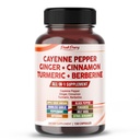 Cayenne Pepper Ingver Turmeric Berberine - Digestion, Gut Heath Support - Ražots ASV