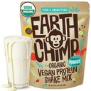 EarthChimp Organic Vegan Protein Pulveris - ar probiotikām - ne ĢMO, bez piena, non Shey, augu izcelsmes olbaltumvielu pulveris sievietēm un vīriešiem, bez lipekļa - 52 Kalpo, 64 Oz (Plain & nesaldināts)