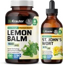 BIO KRAUTER Lemon Balm 250 kapsulas un asinszāles Tinktūra 4 Fl. Oz.