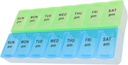 7 Day Weekly Pill AM PM organizētājs, ShysTech Large Pill Case Pill Box pills/Vitamin/Applements/Medication (Blue/Green)