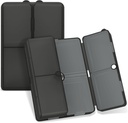 FYY Daily Pill organizētājs,7 Iedalījumi Portable Pill Case Travel Pill organizētājs,[Folding Design] Liels Pill kaste Purse kabatiņa turēt vitamīnus, Cod aknu eļļa, papildinājumi un zāles-Clear Black