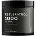 Īpaši augstas potences trešās puses pārbaudīts Trans Resveratrol 1000mg - 98% Tīrs, ļoti attīrīts un biopieejams - Resveratrol Polygonum Saknes ekstrakts - 60 kapsulas