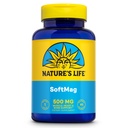 NATURE LIFE SoftMag 500 mg - Magnija komplekss - Kaulu veselība, muskuļu un sirds veselība Atbalsts - Viegli norīt Softgels - 60 dienu garantija, 60 Servējumi, 60ct