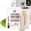 Organic Vegan Protein Pulvera parauga pakete - augu izcelsmes proteīns, bez lipekļa, neĢMO, 20g proteīns, kas tiek pasniegts, liels gludekļiem un kratīšanai (Vanilla, iepakojums 8)