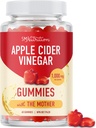 Ābolu siders Etiķis Gummy sievietēm un vīriešiem - 1000mg - Ar māti -- Detox, Gremošanas un ādas -- Atbalsts Keto Diēta ar nerafinētu ACV Gummies ar Folātu, vitamīns B12, granātābols & bietes - 60 Count