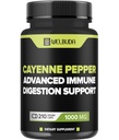 210 kapsulas - Cayenne Pepper bagātinātāji ekstrakts 10:1 ar berberīnu HCI, ķiploku sīpolu, olīvu lapu un vairāk - kombinētā formula gremošanas veselībai, sirds veselības un imunitātes funkcija atbalsts