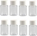12PCS 30ML 1OZ Caurspīdīgas Tukšas plastmasas pudeles ar baltu skrūvējamu vāciņu Ciets pulveris Kapsulas Tabletes turētājs Uzglabāšanas kārba Uzpildāms Pārnēsājams Noturīgs Konteiners Jar Pot ceļošanas ikdienas dzīvei