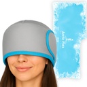 Vive Migraine Relief Cap - Karstā un aukstā saspiešana Cepurīte galvassāpes - Pilnas galvas ledus vāka Beanie & Acu maska spriedzes un spiediena atvieglošana - Dzesējoša galvas stienis - Atkārtoti lietojami un elastīgi Soft Gel iepakojumi