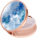 Rouidr Pill Box, 3 iecirkņu Medicine Pill Case, Small Metal Travel Medicine Box Purse & Pocket, Rose Gold, Light Luxury Blue